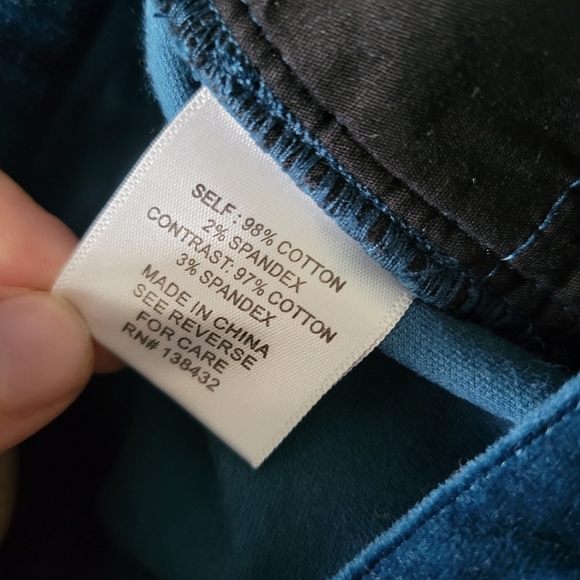 Modcloth Seasonal Svelte Women's Teal Blue Velvet Skinny Pants Size 6 - Picture 4 of 5